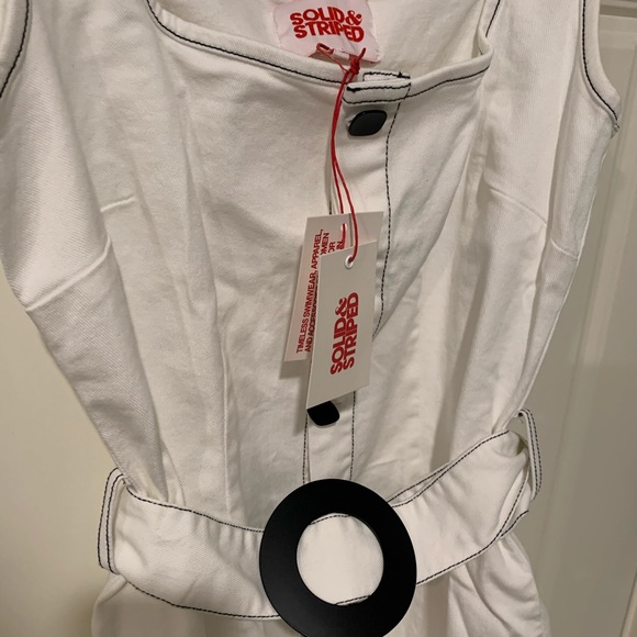 NEW W TAGS- white denim button up dress w belt ⭐️ - Picture 5 of 6